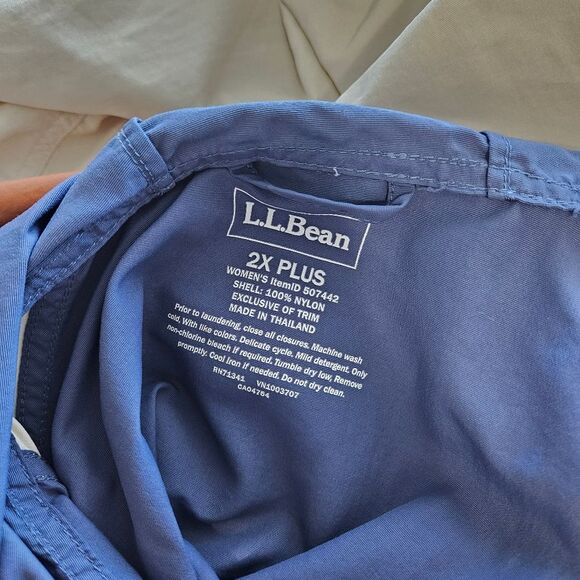 L.L.Bean | Mountain Classic Anorak Multi Teal Indigo Packable Jacket, Womens 2X - Picture 8 of 8
